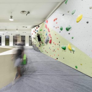 fitbloc_bouldering_upper_section Our duplex climbing area provides additional wall space for a variety of routes. Expect fun and interesting angles that have routes friendly for beginners but also challenging problems for the experienced.